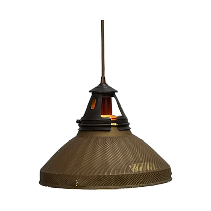 One of Four Matching Large Mercury Glass Shade Pendants with Mirrored Interior, Great for Kitchen Islands #2527