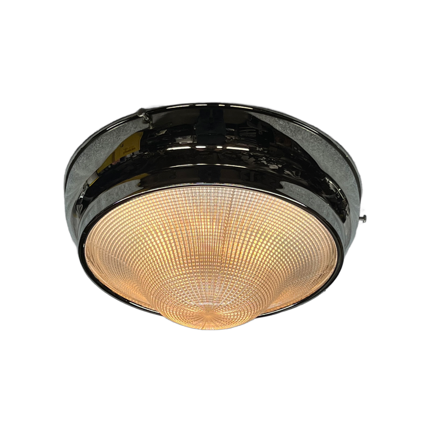 One of Four Flush Mount Holophane in Polished Nickel #2526