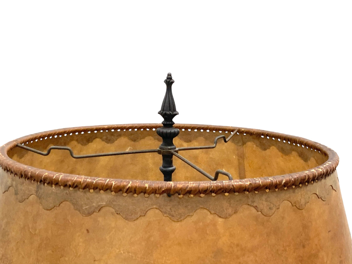 Spanish Revival Wrought Iron Lamp with Mica Shade #2539