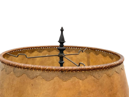 Spanish Revival Wrought Iron Lamp with Mica Shade #2539