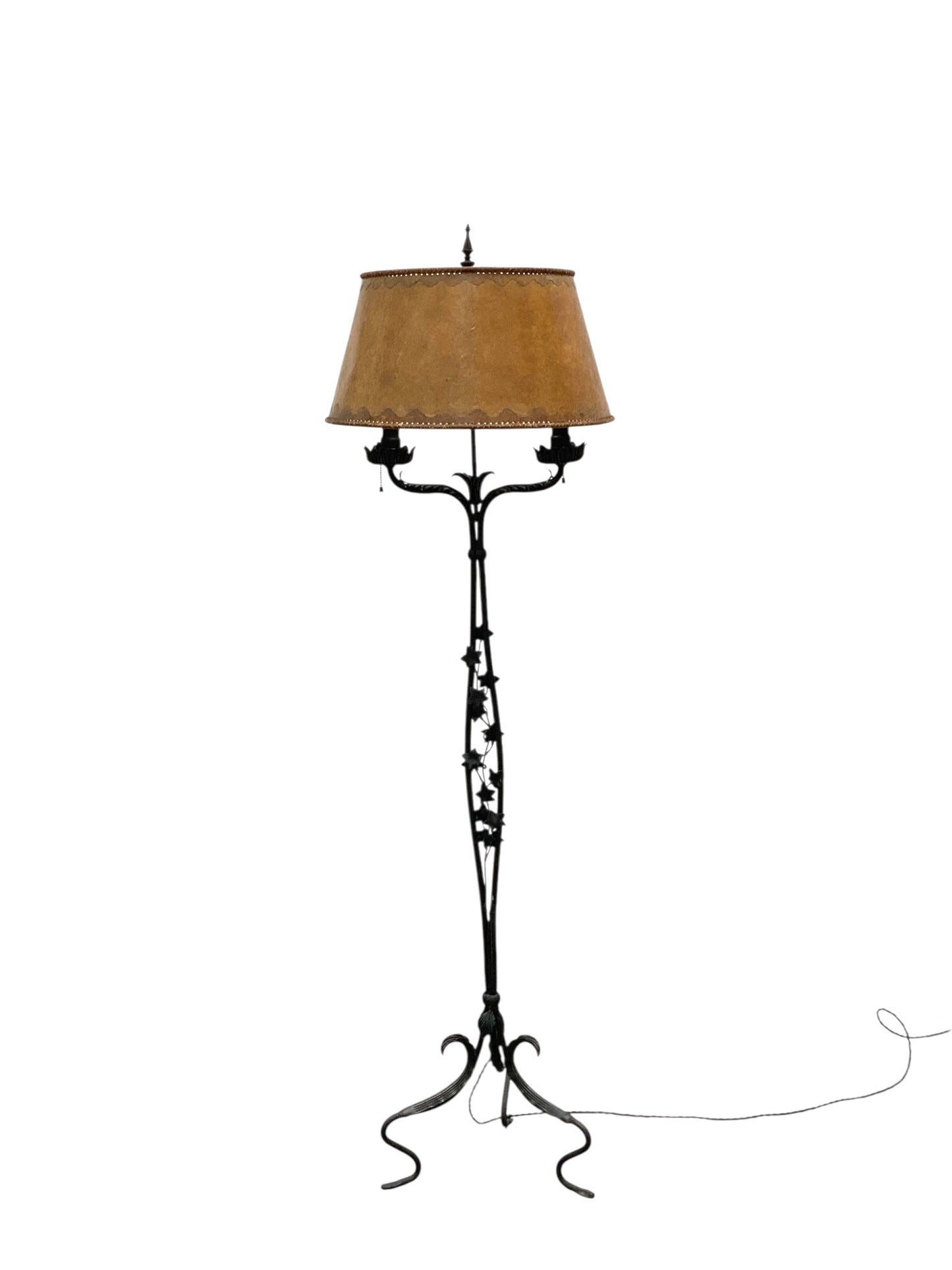 Spanish Revival Wrought Iron Lamp with Mica Shade #2539
