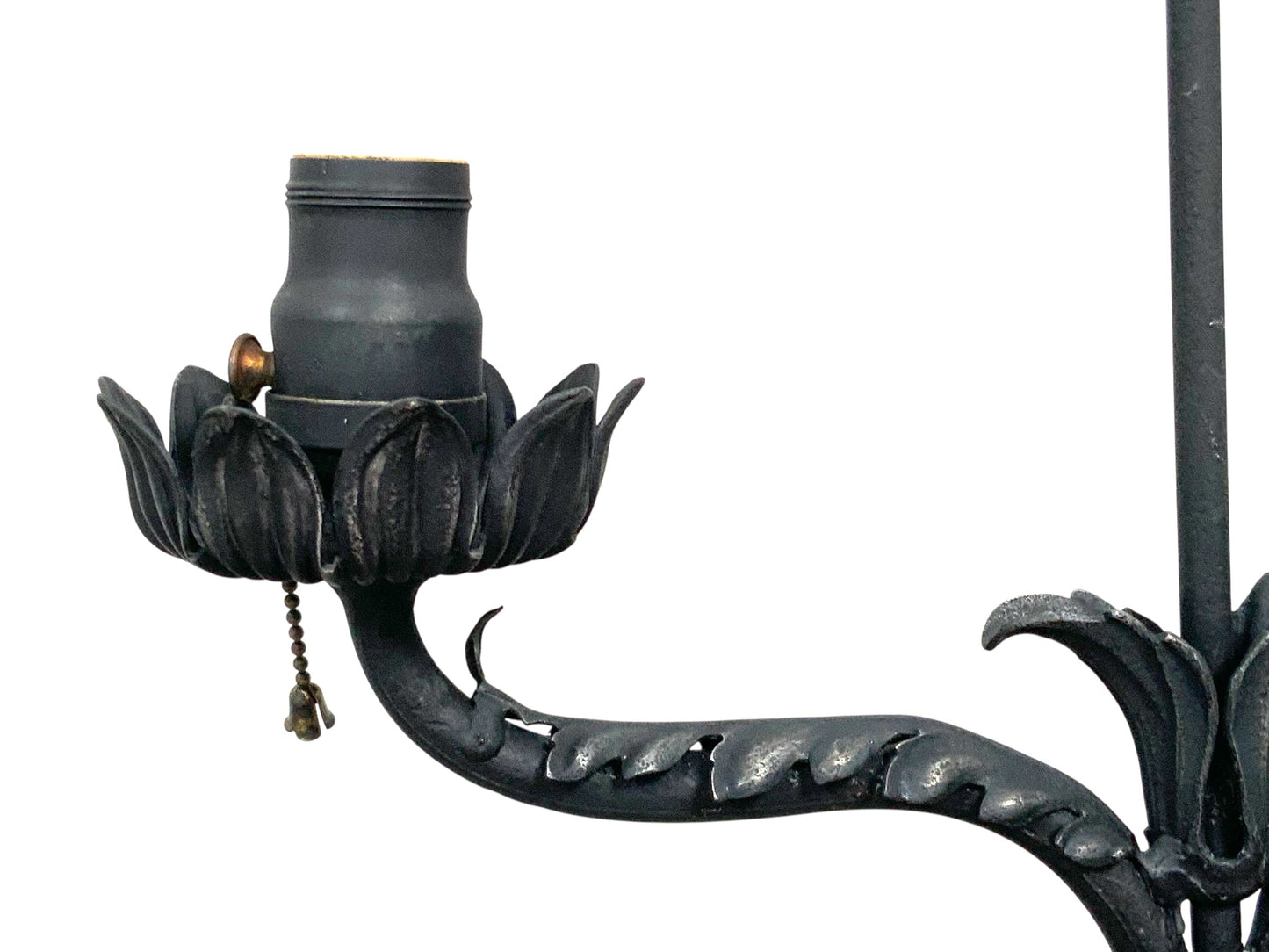 Spanish Revival Wrought Iron Lamp with Mica Shade #2539