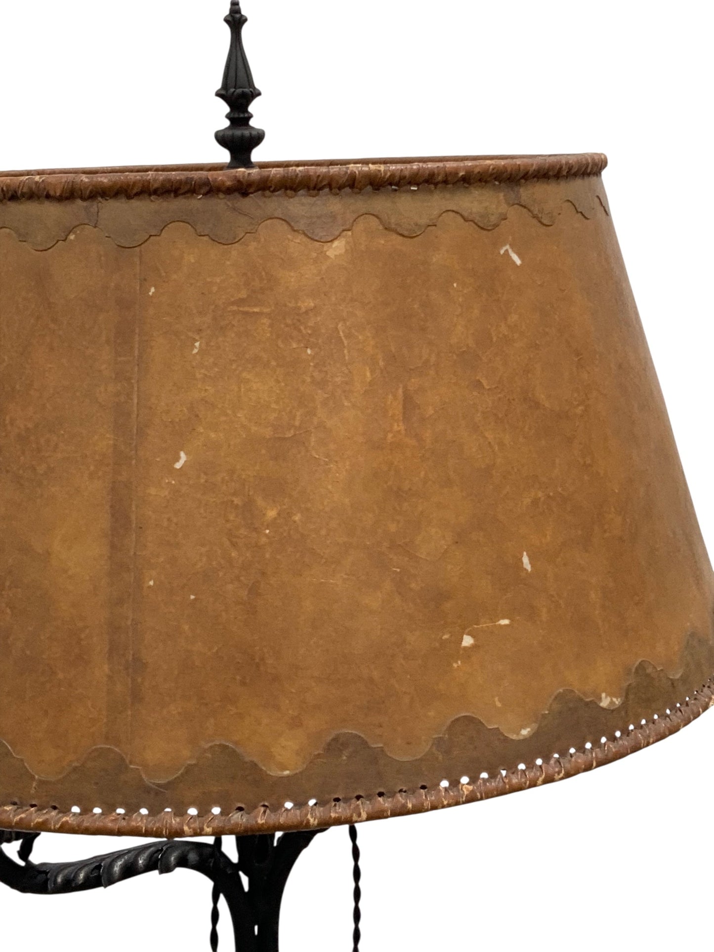 Spanish Revival Wrought Iron Lamp with Mica Shade #2539