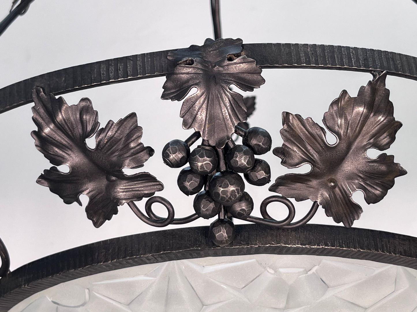 1920s French Art Deco Chandelier with Bunches of Grapes #2554