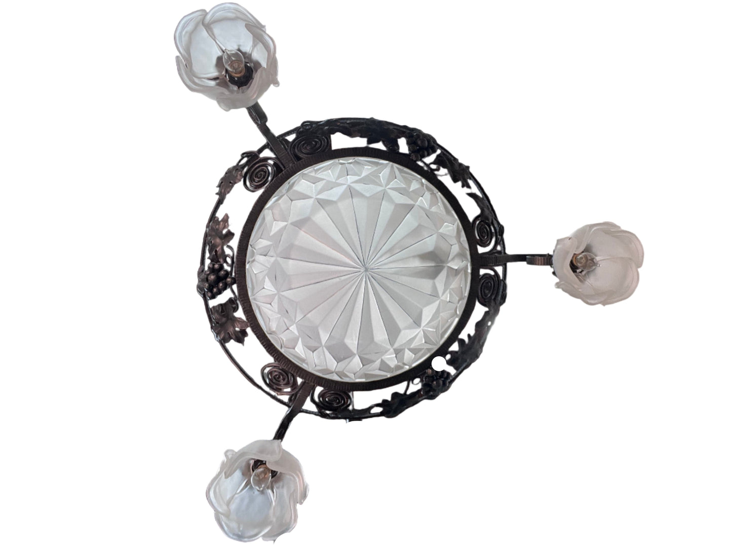 1920s French Art Deco Chandelier with Bunches of Grapes #2554