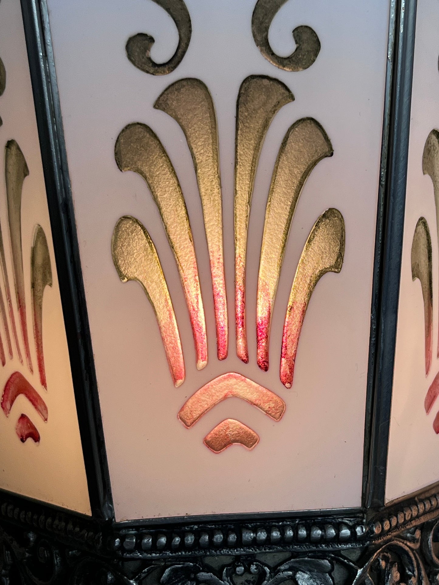 Pair Large 1920s Polychrome Art Deco Wall Sconces #2562