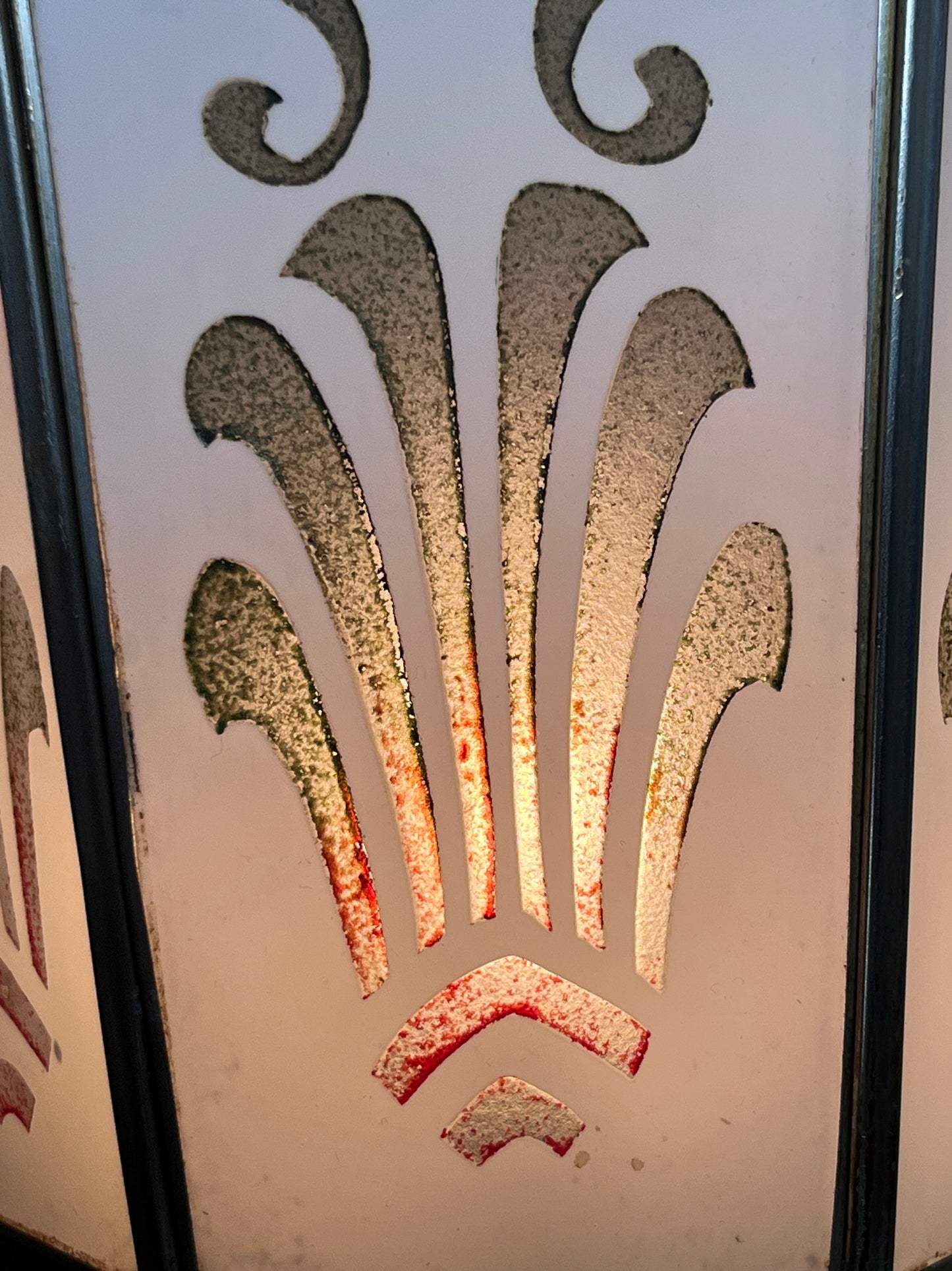 Pair Large 1920s Polychrome Art Deco Wall Sconces #2562