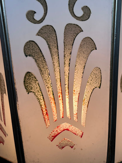 Pair Large 1920s Polychrome Art Deco Wall Sconces #2562