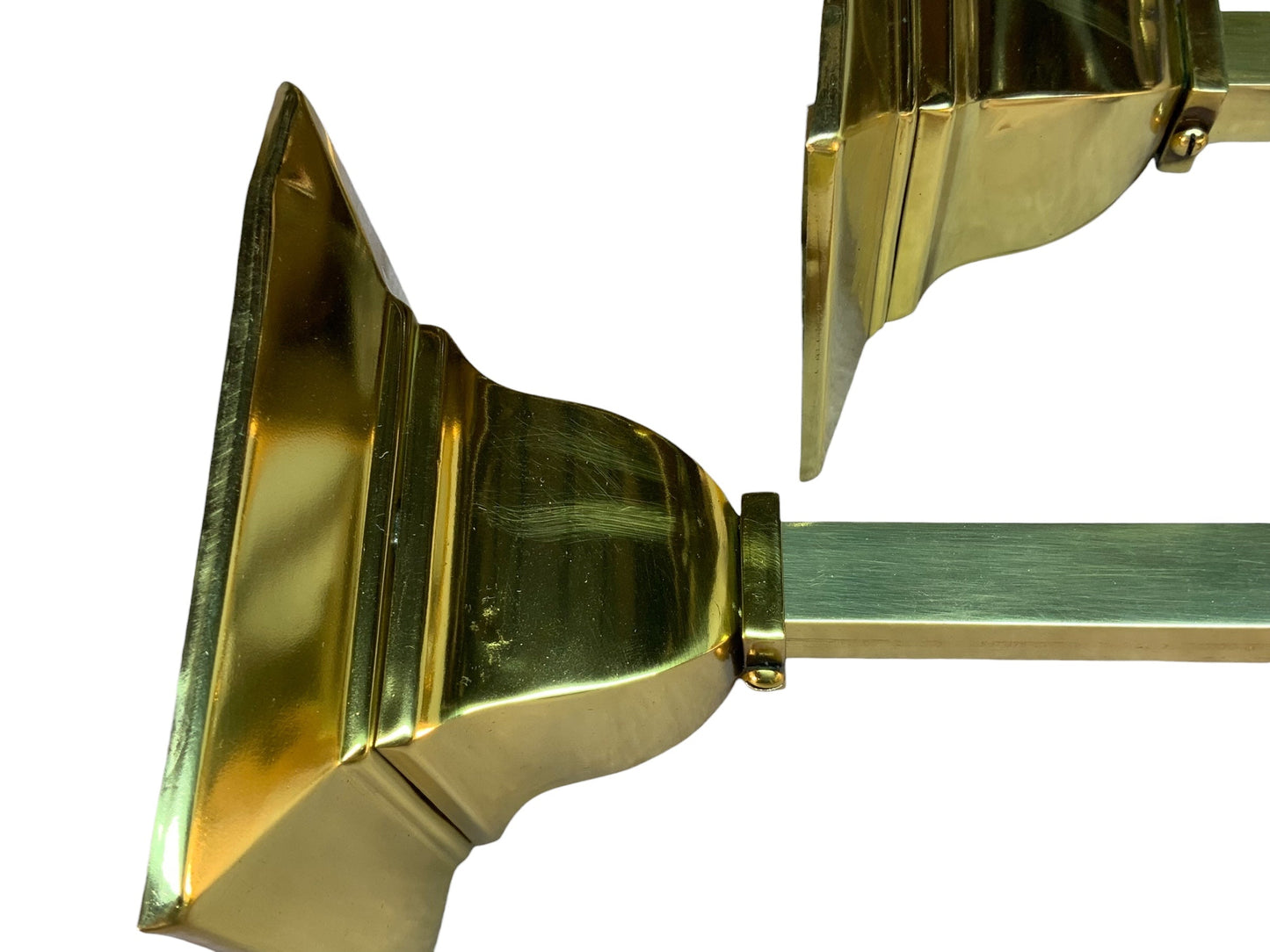 Pair Polished Brass Sheffield Style Arts and Crafts Wall Sconces #2566