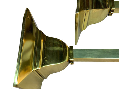 Pair Polished Brass Sheffield Style Arts and Crafts Wall Sconces #2566