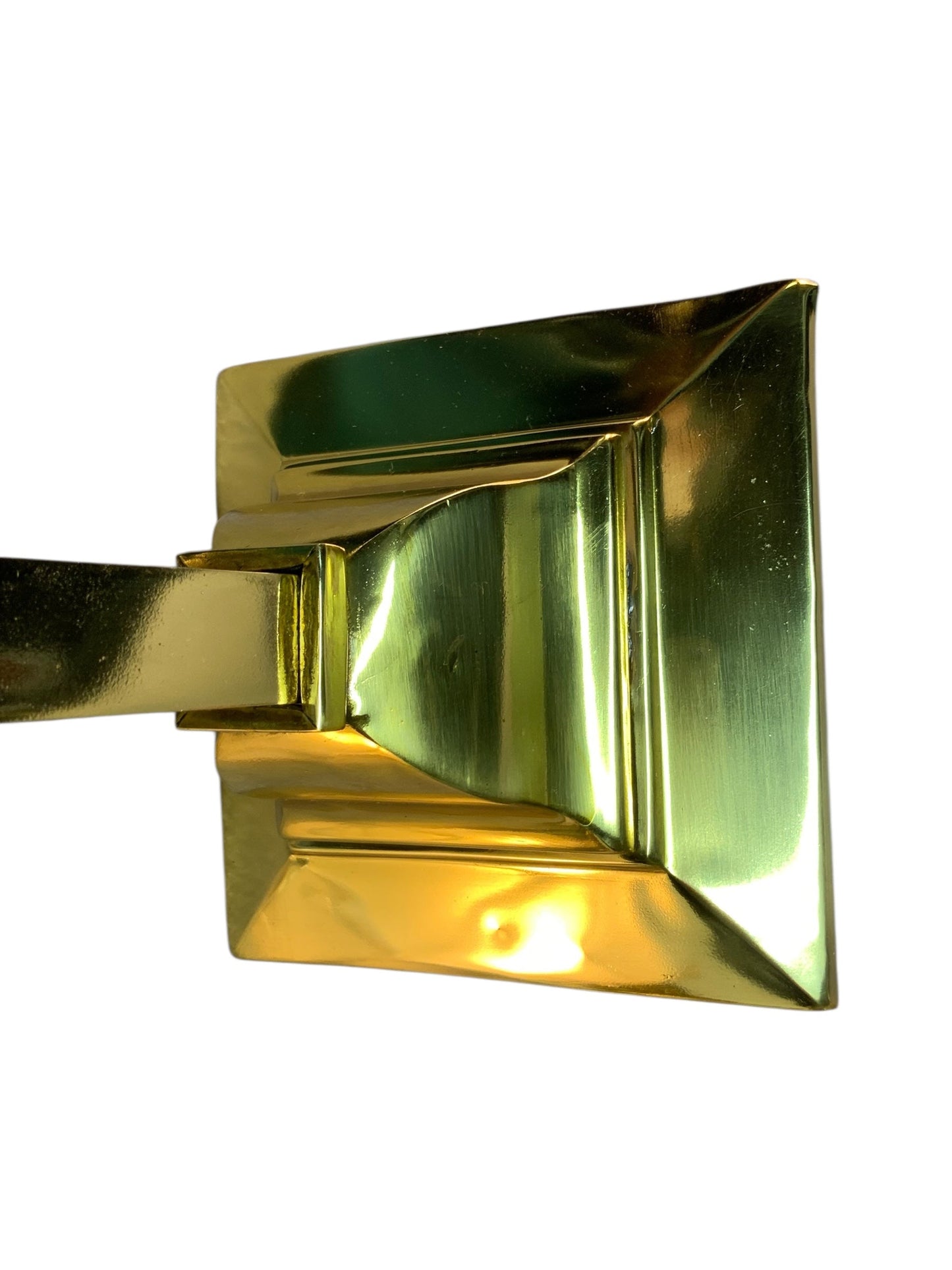 Pair Polished Brass Sheffield Style Arts and Crafts Wall Sconces #2566