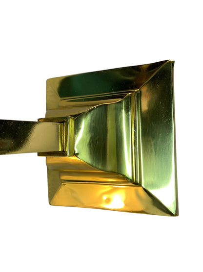 Pair Polished Brass Sheffield Style Arts and Crafts Wall Sconces #2566