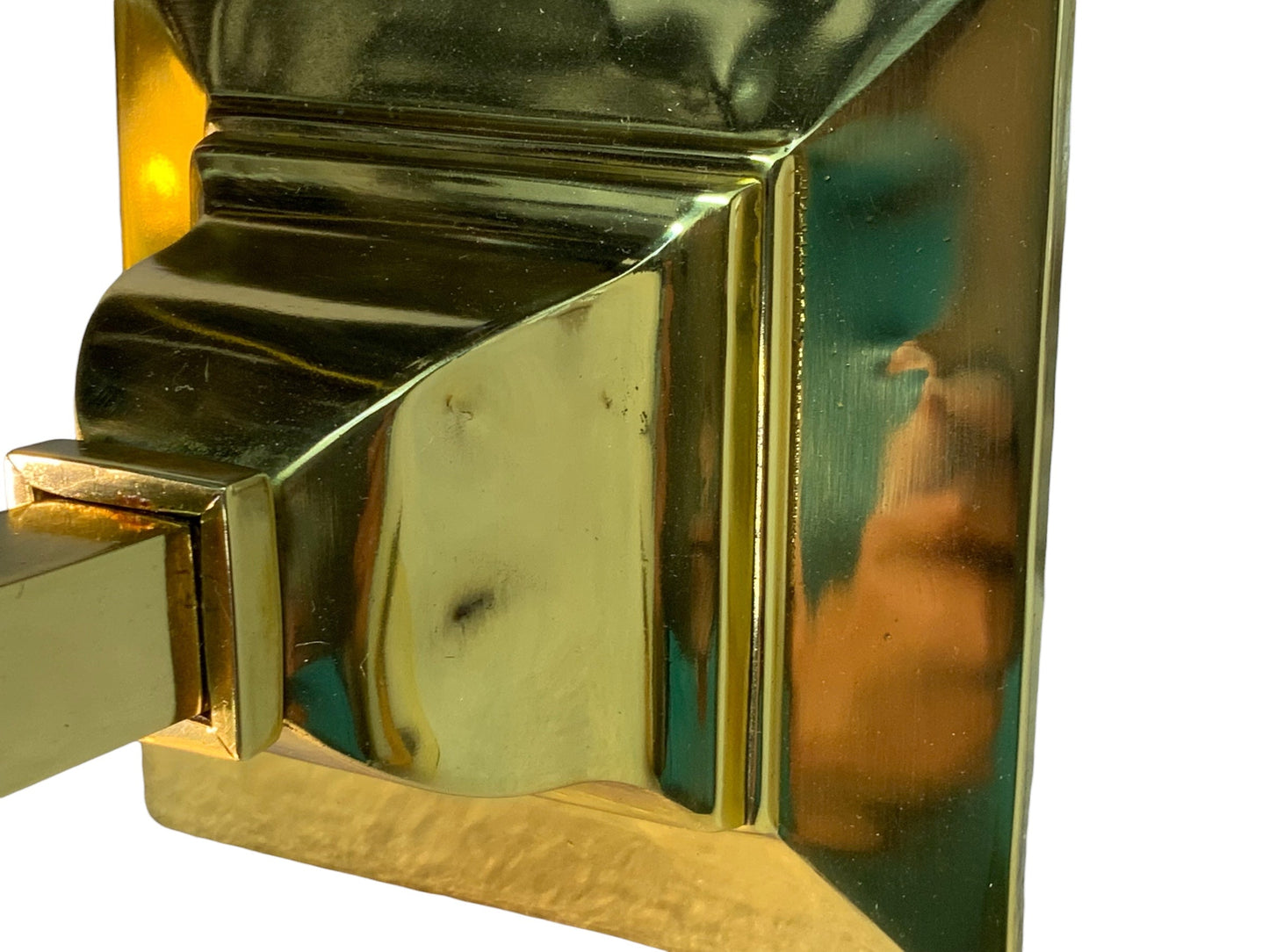 Pair Polished Brass Sheffield Style Arts and Crafts Wall Sconces #2566