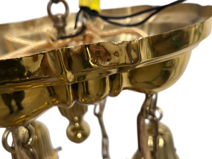 Small Sheffield Shower Light in Polished Brass with 6 Floral Shades #2571