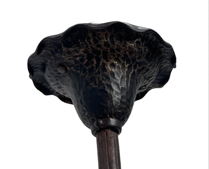 Frankelite 5 light Chandelier from the 1930s with Amber Glass Shades and Original Finish #2572