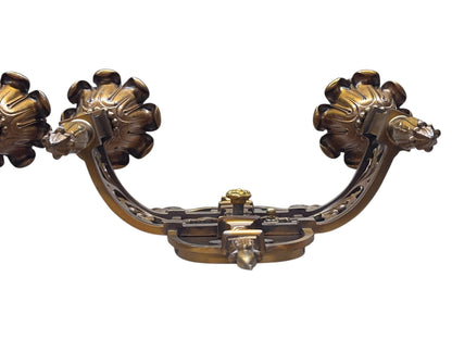 Cast Bronze Beaux Arts Two Light Wall Sconces with Original Patina Finish #2577
