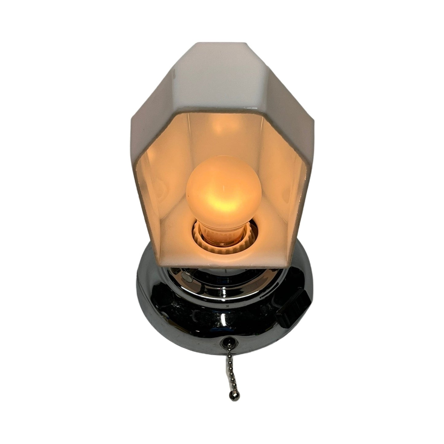 Vintage Art Deco Bath Sconce w/ Polished Chrome Fitter #2313 Free Shipping