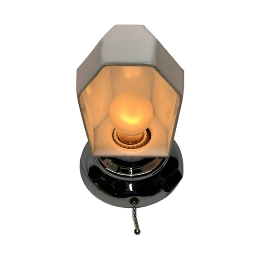 Vintage Art Deco Bath Sconce w/ Polished Chrome Fitter #2313 Free Shipping