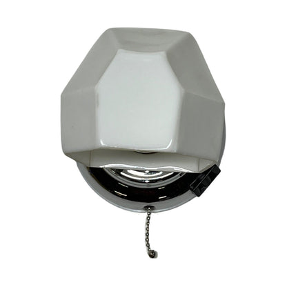 Vintage Art Deco Bath Sconce w/ Polished Chrome Fitter #2313 Free Shipping