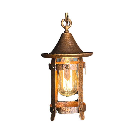 Arts and Crafts Cast Iron Craftsman Lantern, Restored and Ready to Install #2449