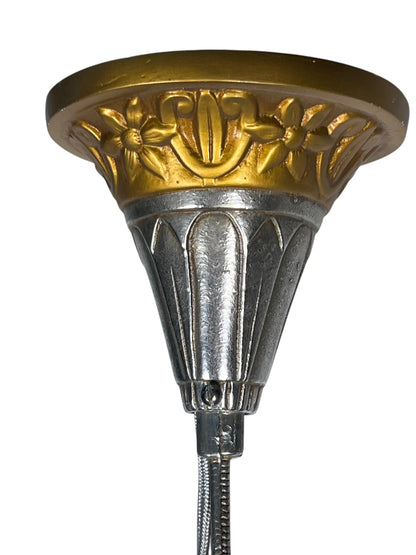1930s Art Deco  3 Light Hanging Light in Polished Aluminum #2584