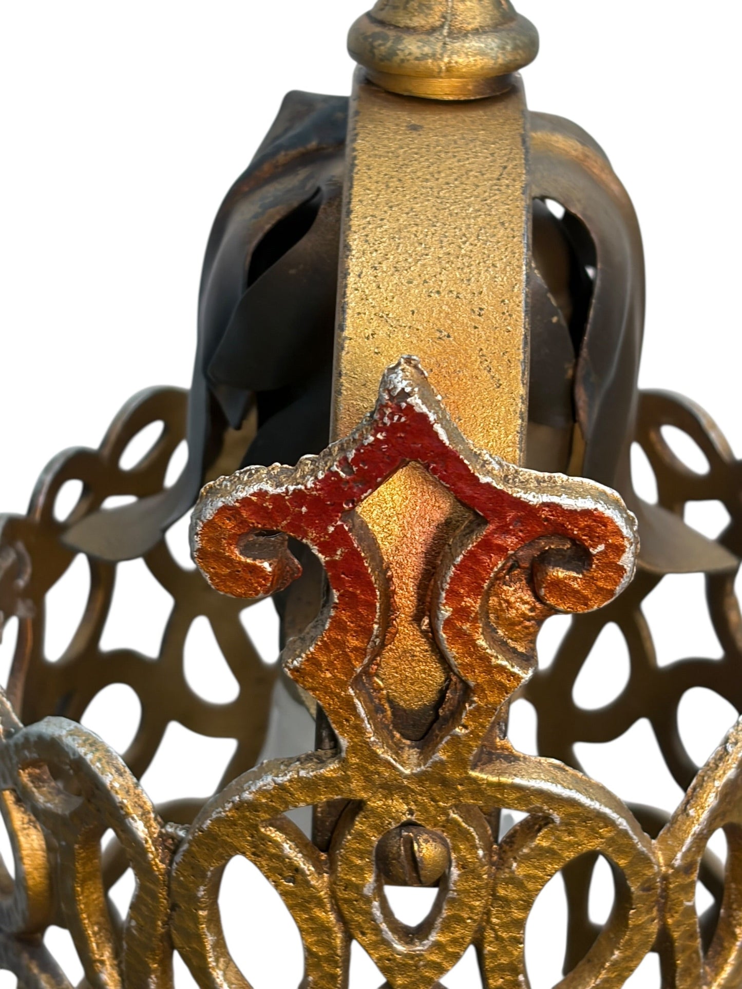 Tall Spanish Revival Hallway Light with Original Paint Finish #2604