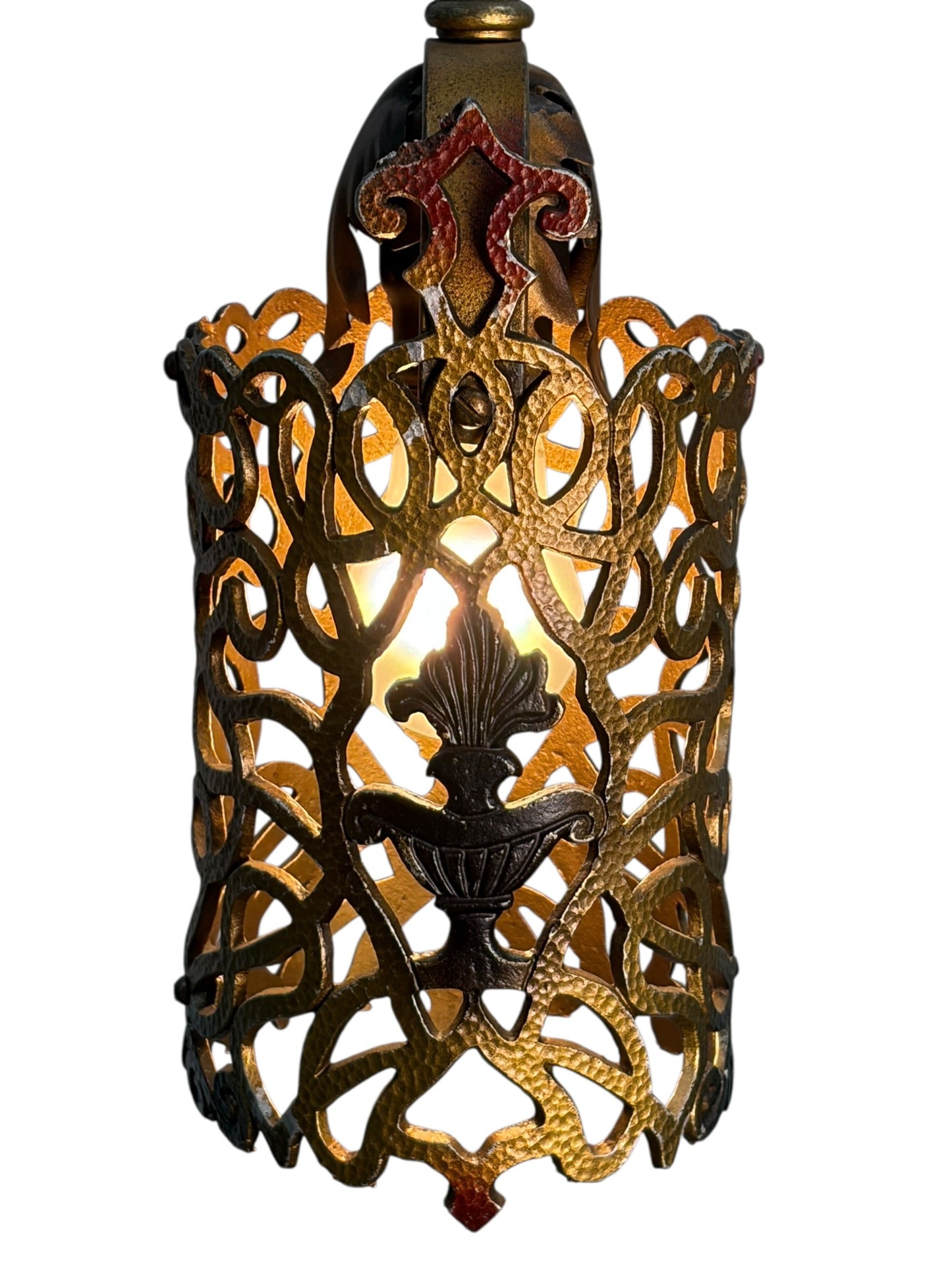 Short Spanish Revival Hallway Light with Original Paint #2605