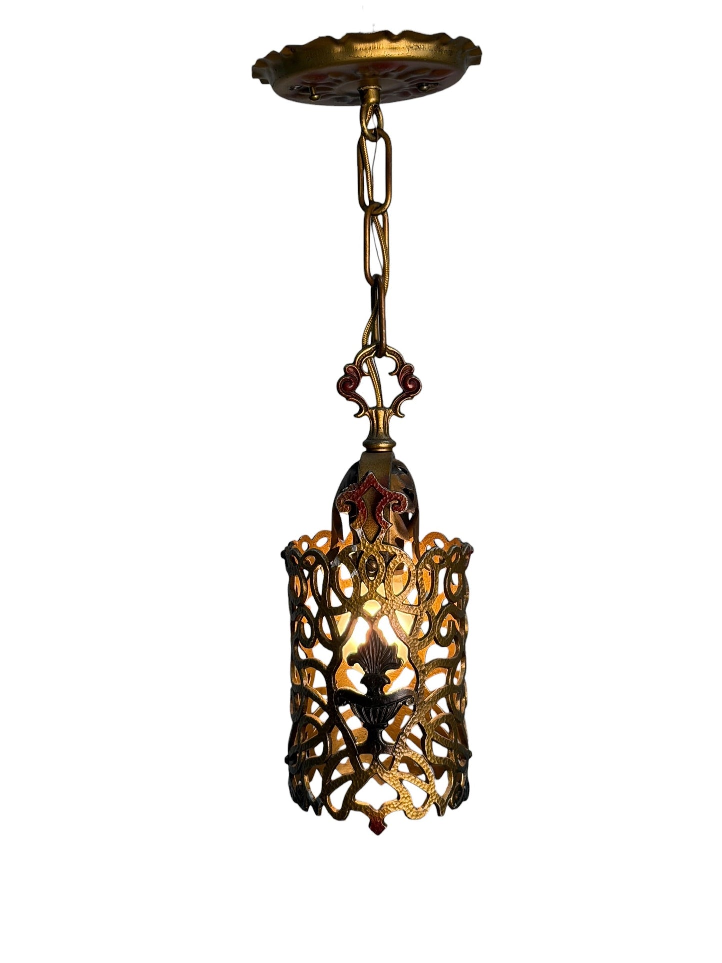 Short Spanish Revival Hallway Light with Original Paint #2605