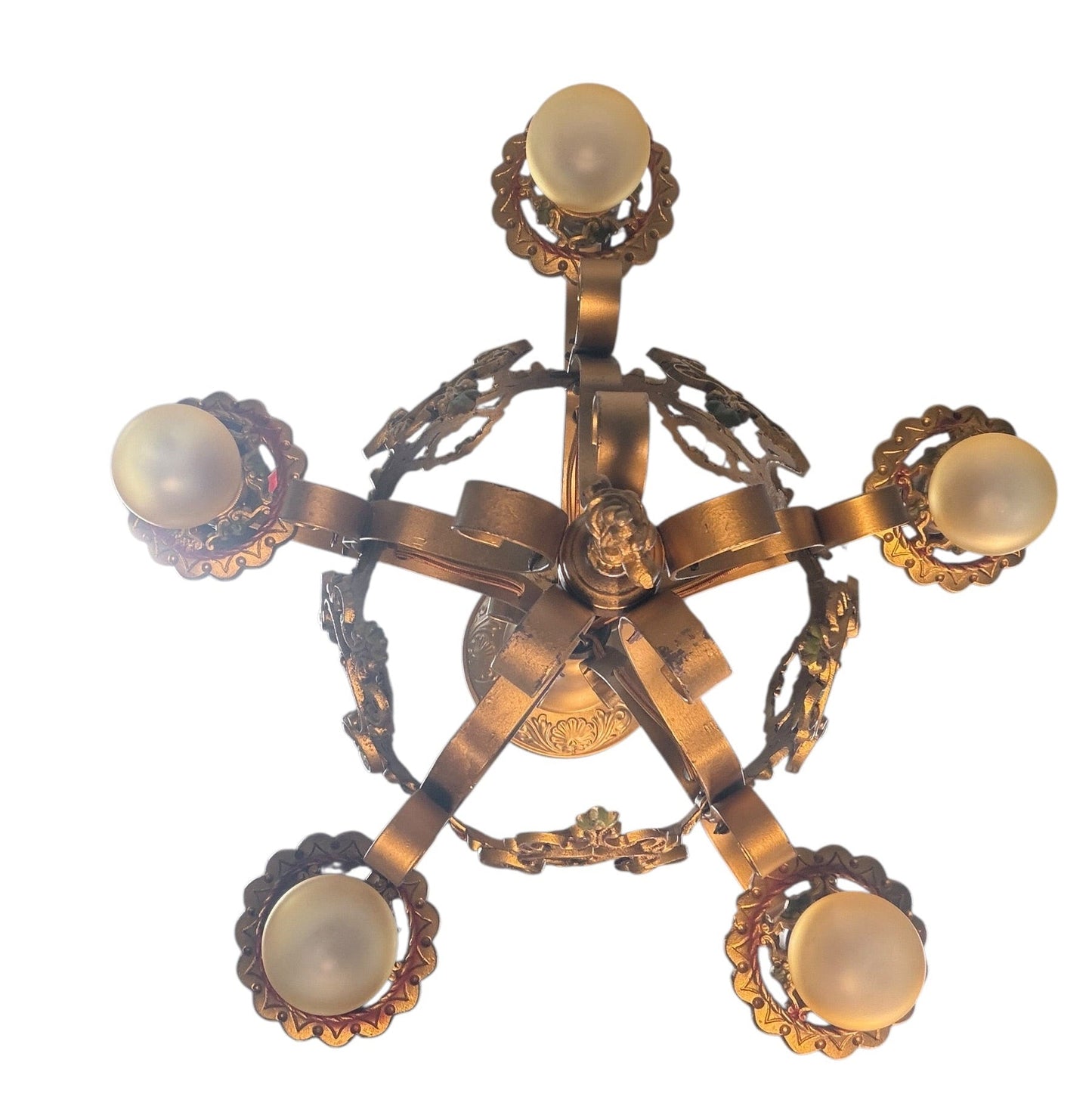 Shorter Ceiling 5 Light Aztec Gold with Original Finish #2606