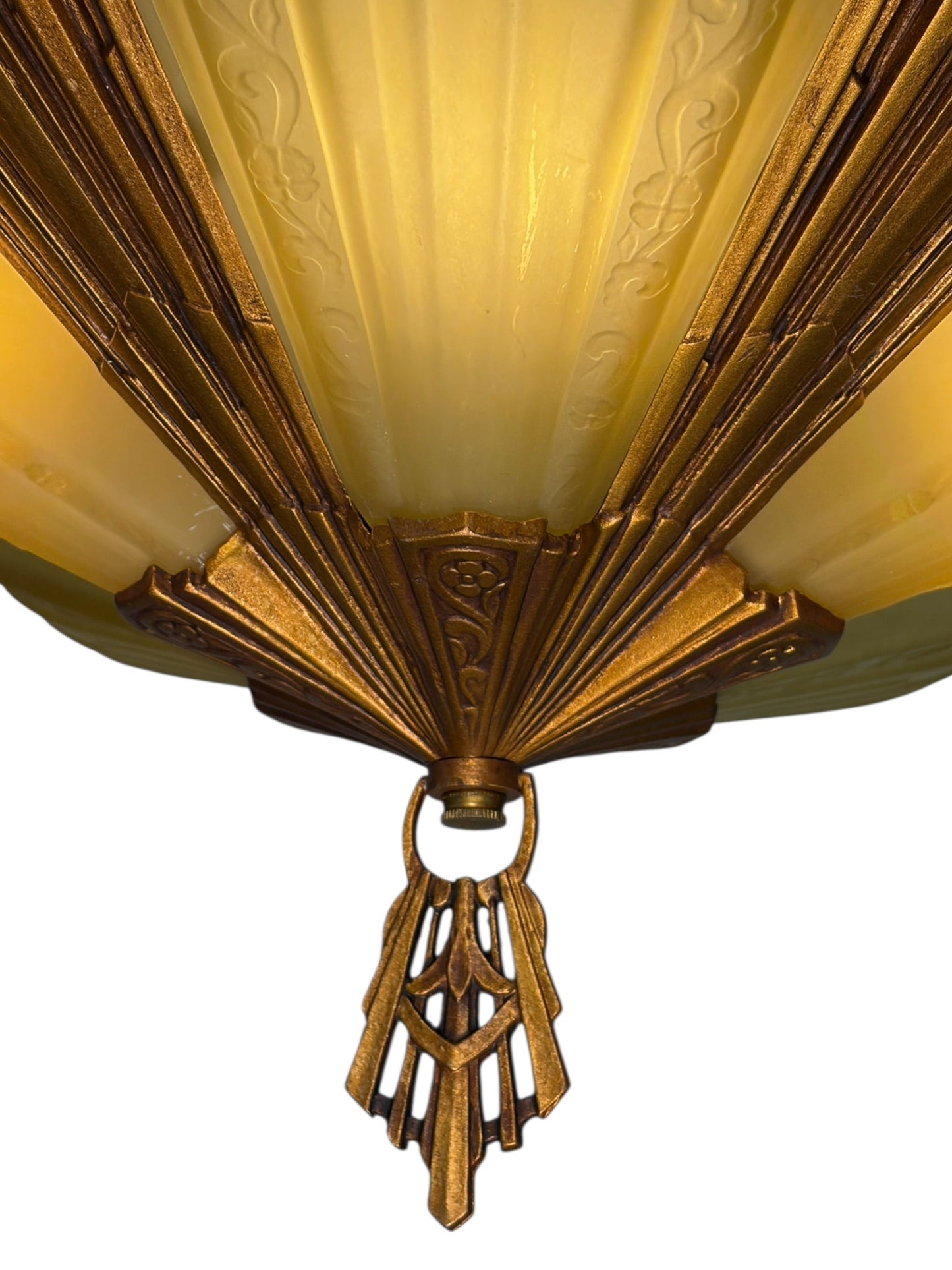 Art Deco “Rayburn” 5 Light Slip Shade Chandelier #2609