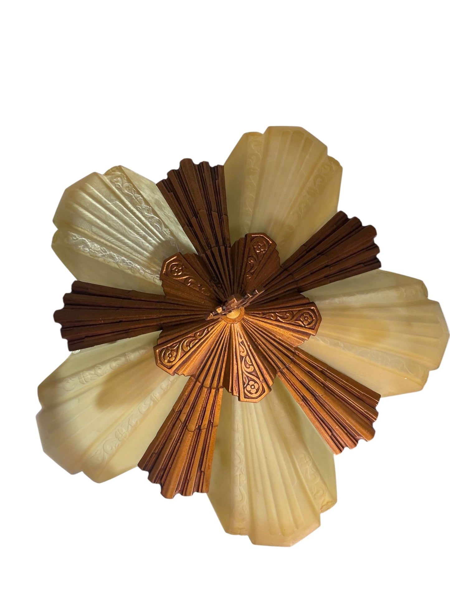 Art Deco “Rayburn” 5 Light Slip Shade Chandelier #2609