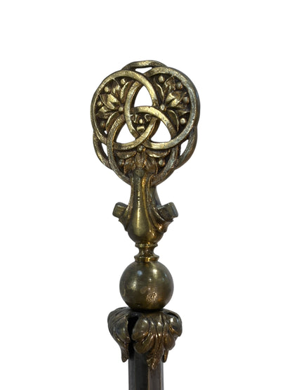 Pair Solid Brass Hanging Lantern Floor Lamps #2610