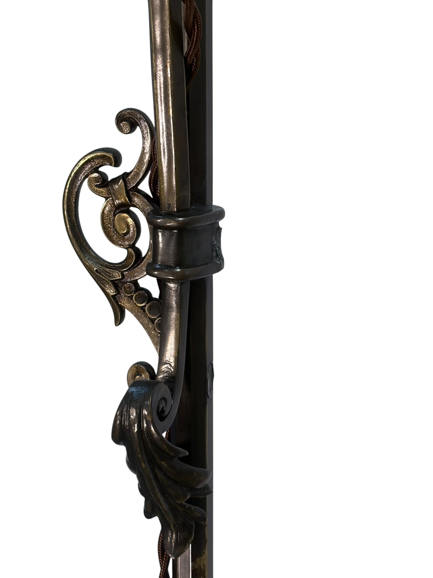 Pair Solid Brass Hanging Lantern Floor Lamps #2610