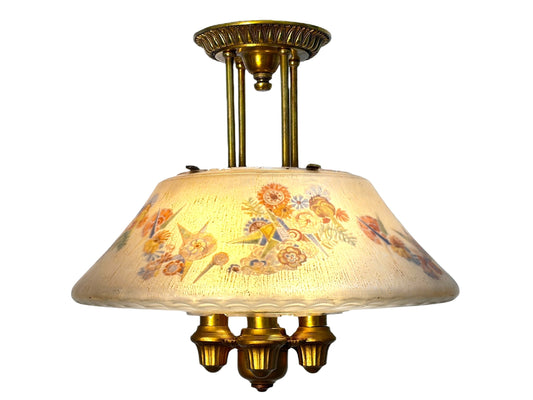 1928 Lightolier Semi-Flush "Dinolier" Chandelier #2614