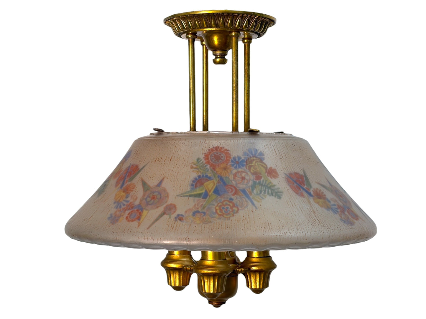 1928 Lightolier Semi-Flush "Dinolier" Chandelier #2614