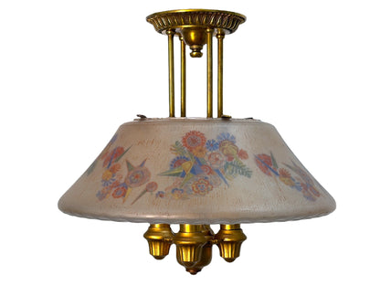 1928 Lightolier Semi-Flush "Dinolier" Chandelier #2614
