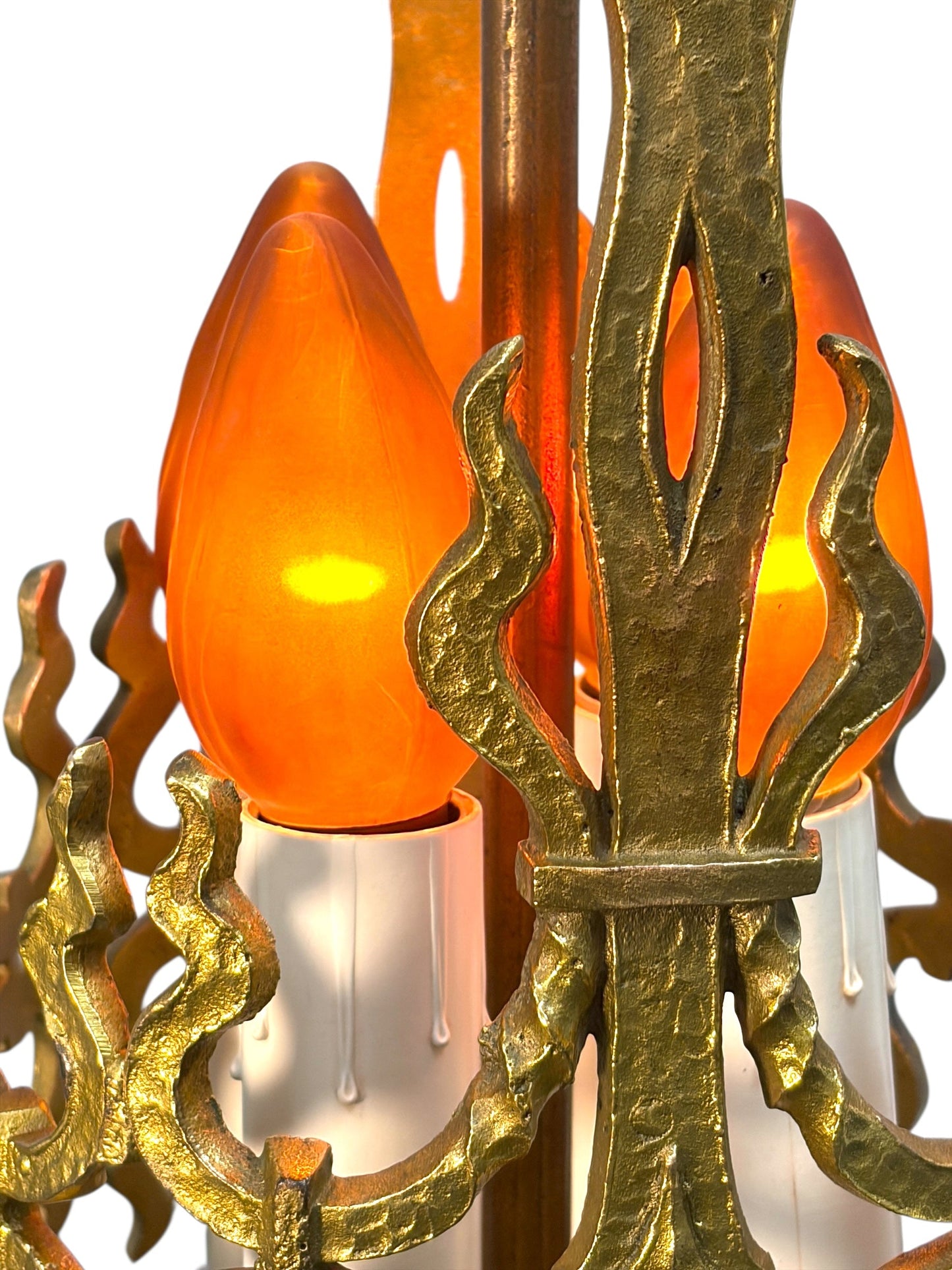 1920s Spanish Revival Foyer or Hallway Light with Original Gold Brass Finish #2615