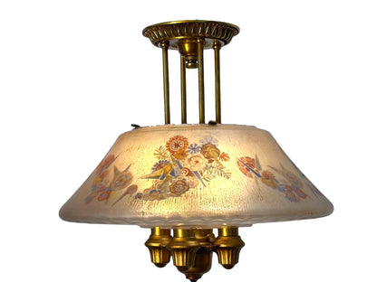 1928 Lightolier Semi-Flush "Dinolier" Chandelier #2614