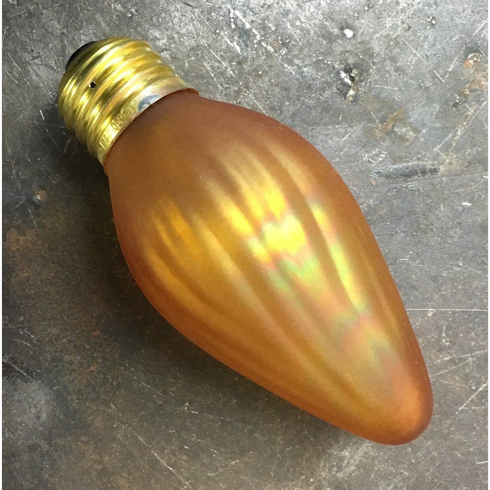 Dimmable Incandescent Painted F15 Flame Bulb, Gold or Amber