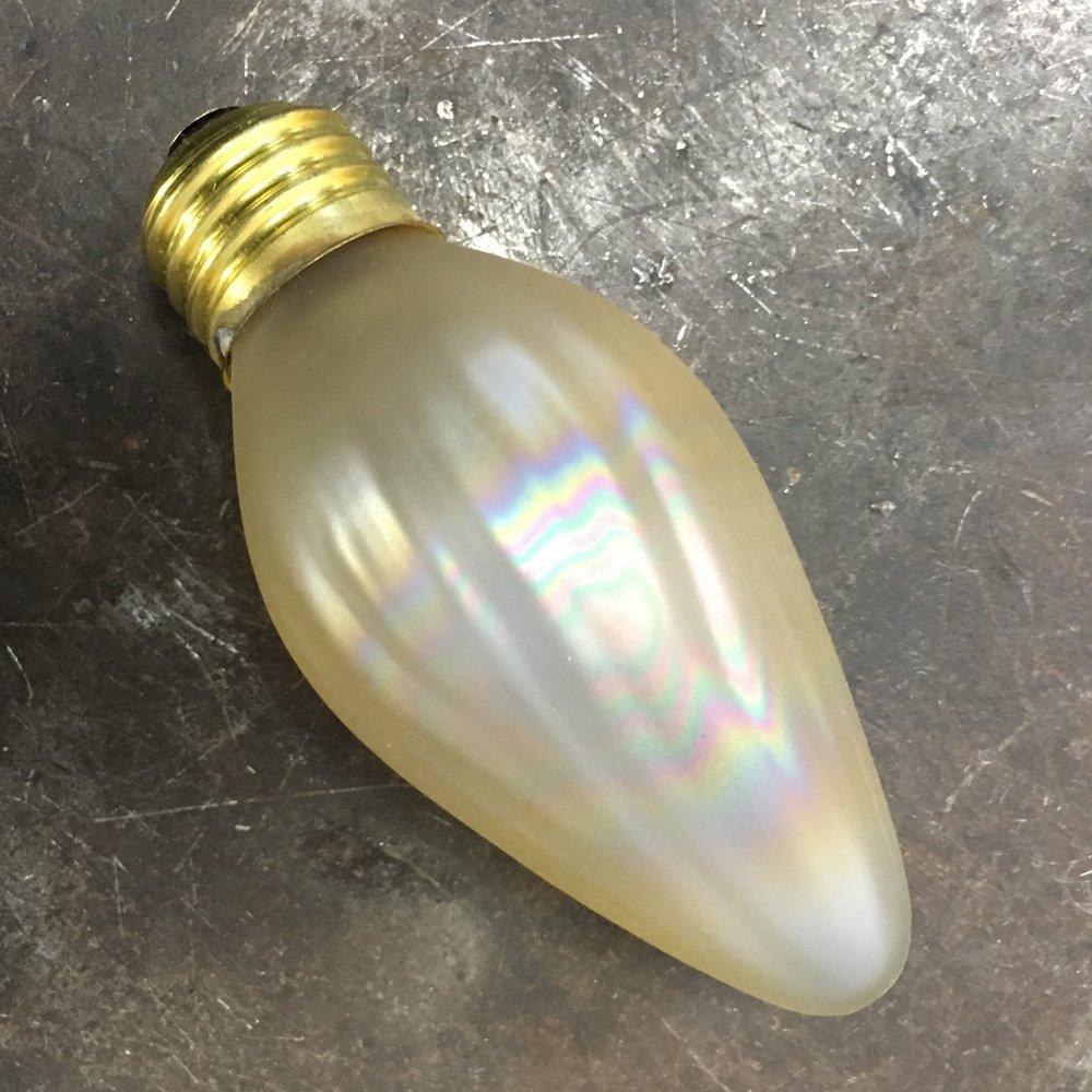 Dimmable Incandescent Painted F15 Flame Bulb, Gold or Amber