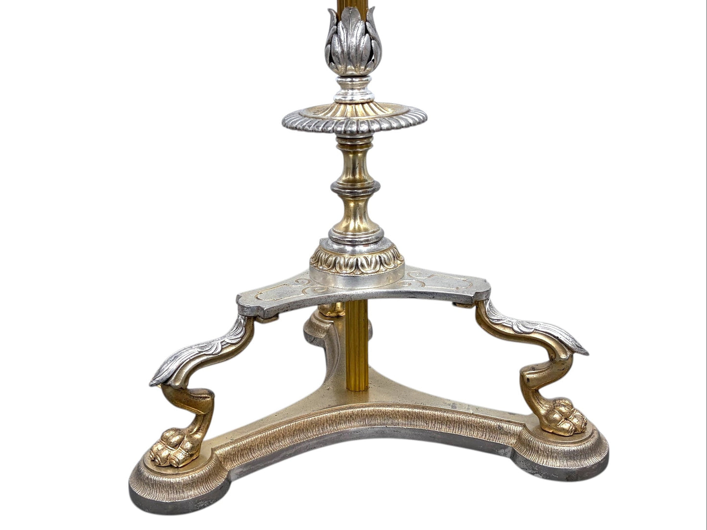 Lion Head Candle Floor Lamp in Cast Brass #2612