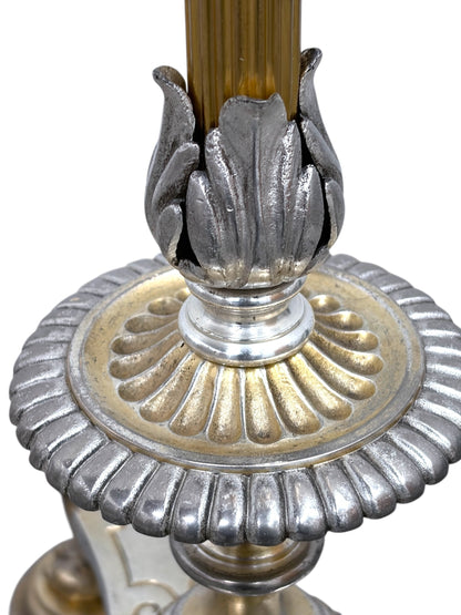 Lion Head Candle Floor Lamp in Cast Brass #2612
