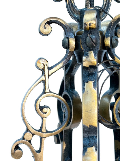 1920s Cast Bronze 5 Light Chandelier in Spectacular Original Condition #2622