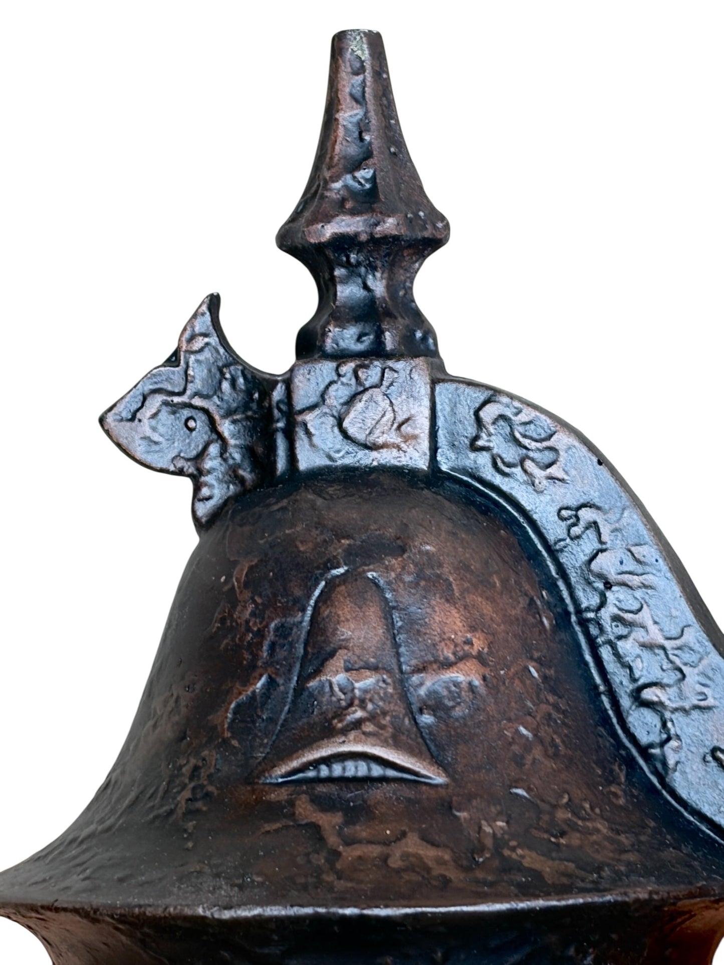 1920s Storybook Outdoor Porch Light in Antique Copper Finish with Orange Mica Shade #2626