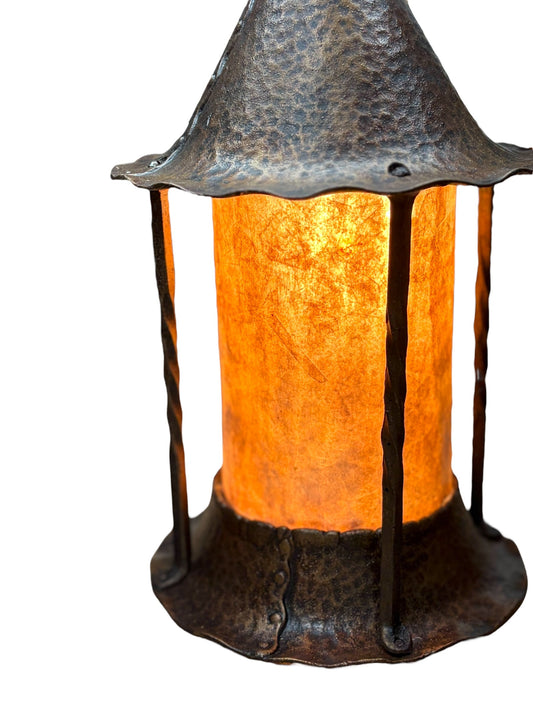 Storybook Outdoor Wall Sconce with Silver Mica Shade and Antique Hammered Bronze Finish  #2636
