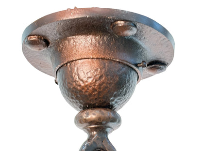 Arts and Crafts 5 Light with Four Lanterns and Mica Dome Bottom Light #2641