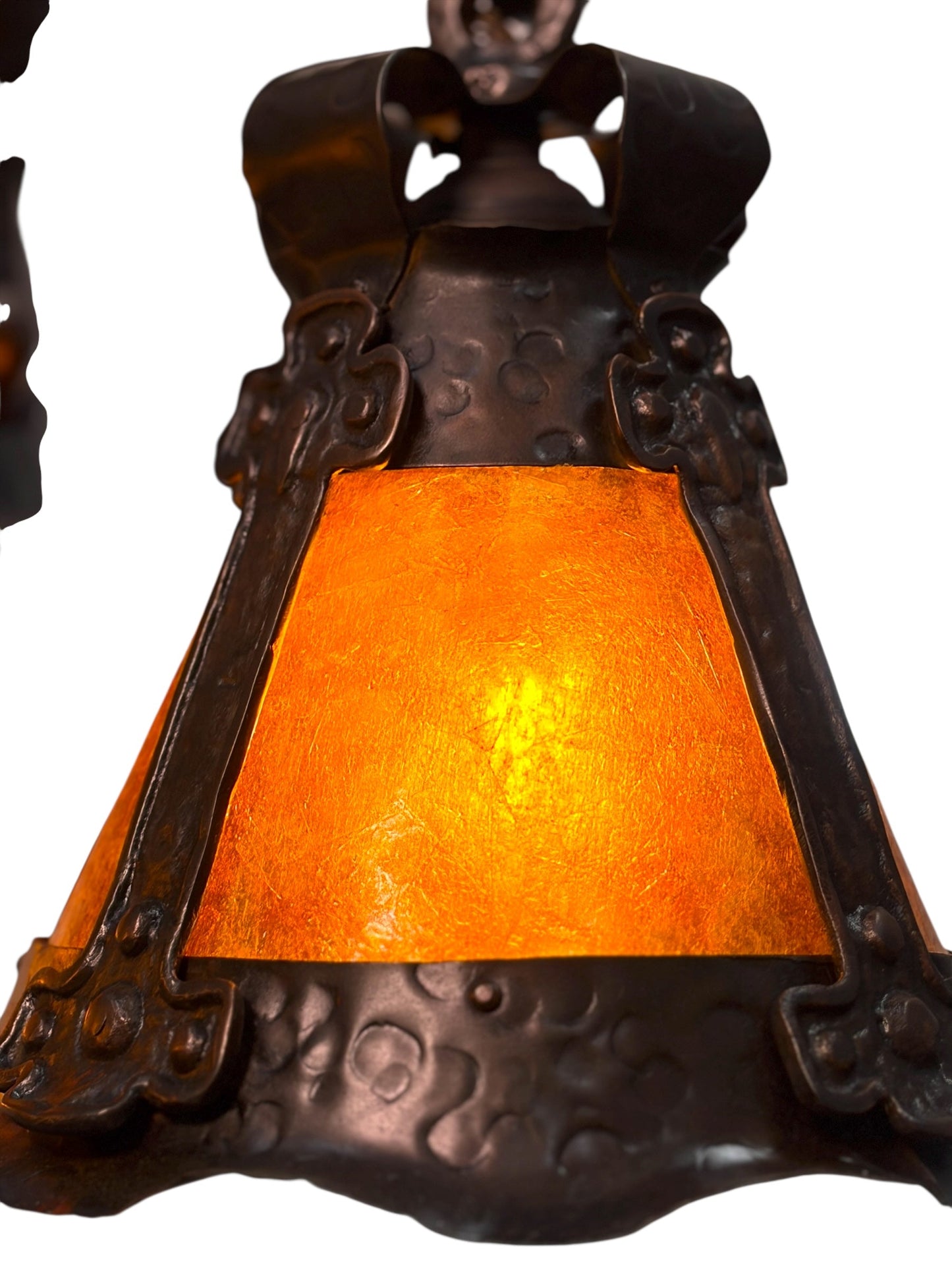 Arts and Crafts 5 Light with Four Lanterns and Mica Dome Bottom Light #2641