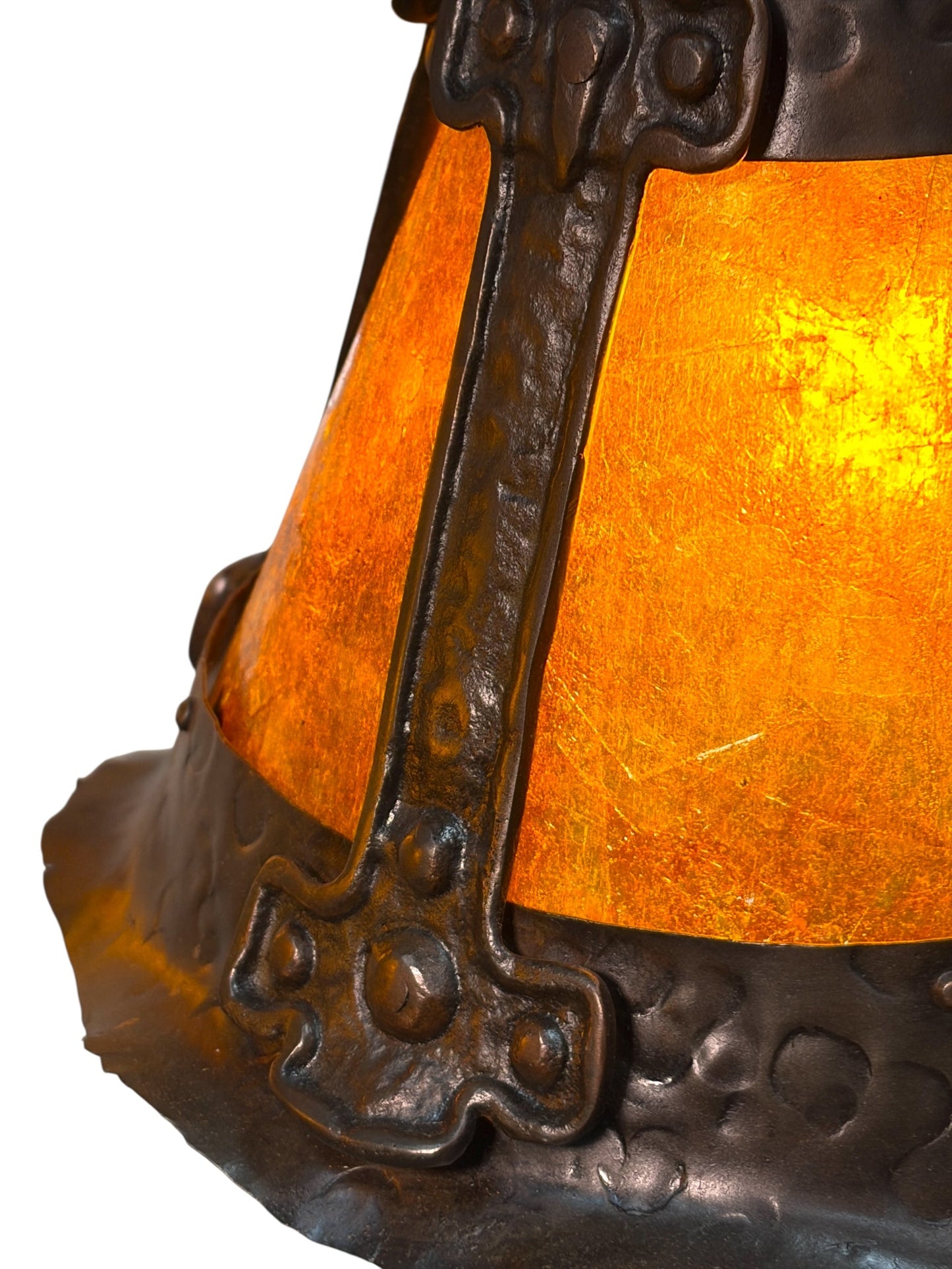 Arts and Crafts 5 Light with Four Lanterns and Mica Dome Bottom Light #2641