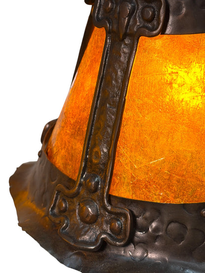 Arts and Crafts 5 Light with Four Lanterns and Mica Dome Bottom Light #2641
