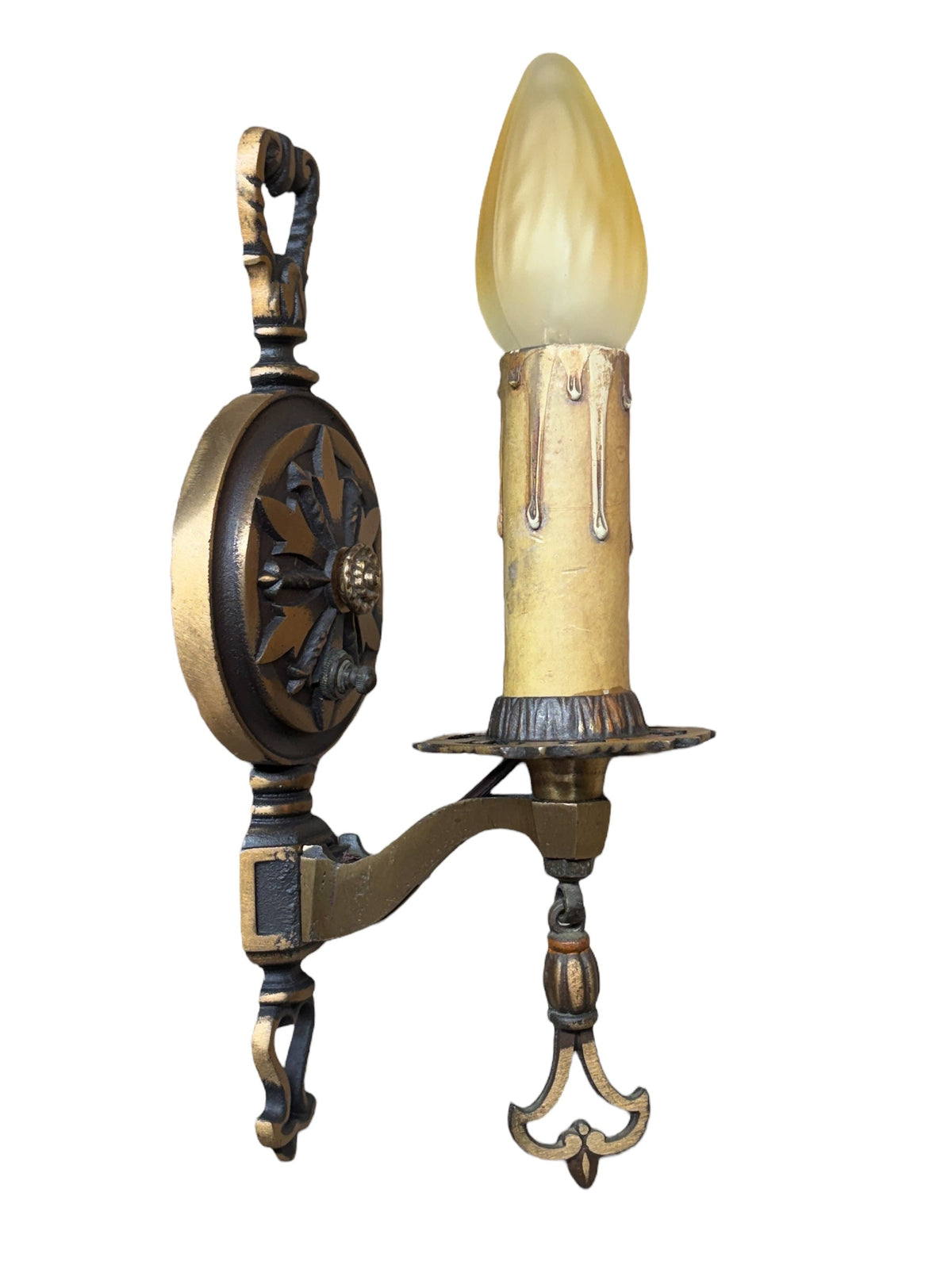 Cast Bronze Art Deco Wall Sconces from the 1920s with Original Finish #2629